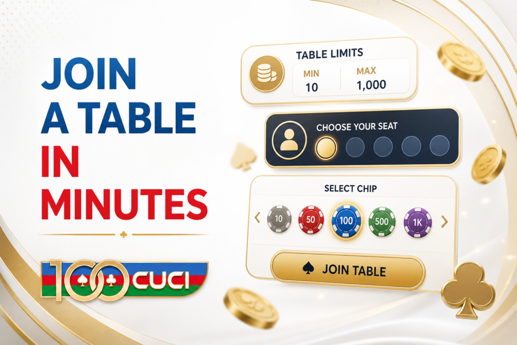 How to join a 100CUCI live casino table step by step