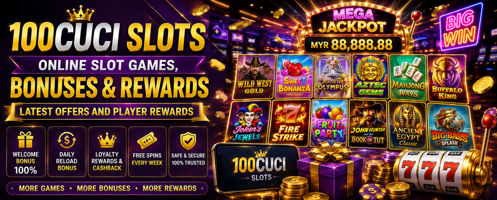 100CUCI Slots – Online Slot Games, Bonuses &amp; Rewards