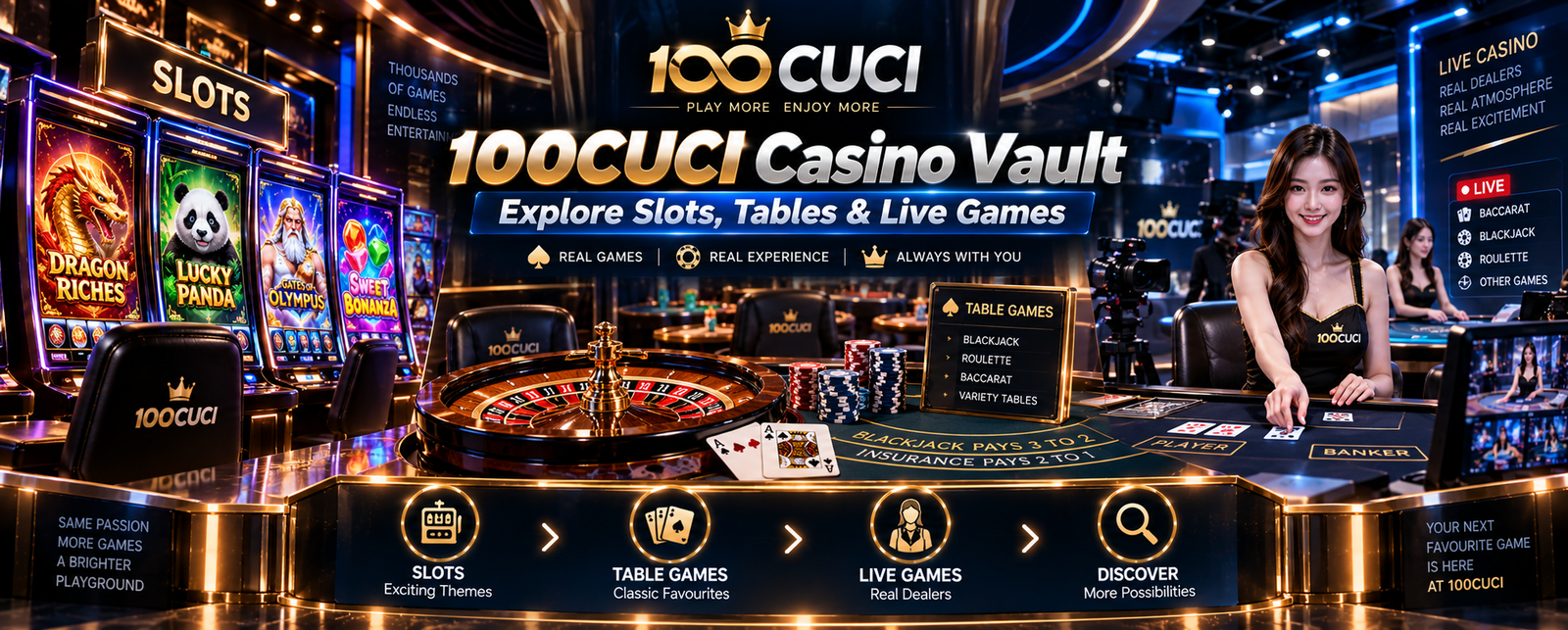 100CUCI Casino Vault: Slots, Tables & Live Games